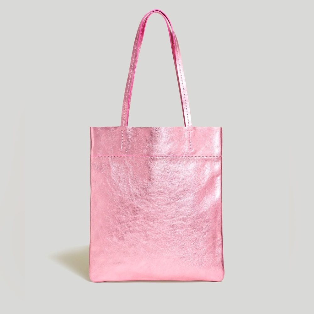Metallic pink “magazine” tote by Madewell